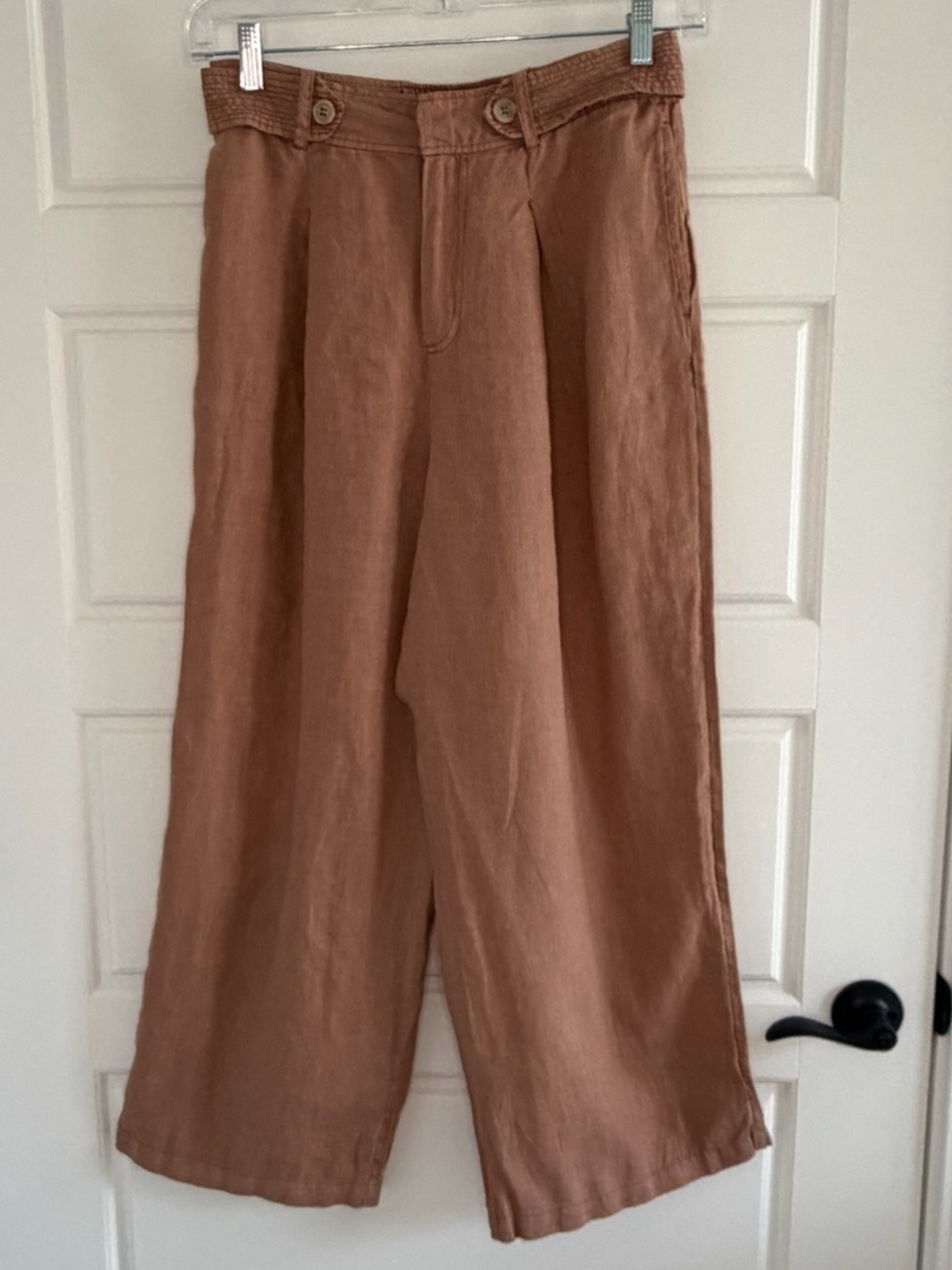 Nicole Miller 100% Linen Wide-leg Pants High-waisted Size 10 Beachy Summer Vaca - Picture 4 of 12